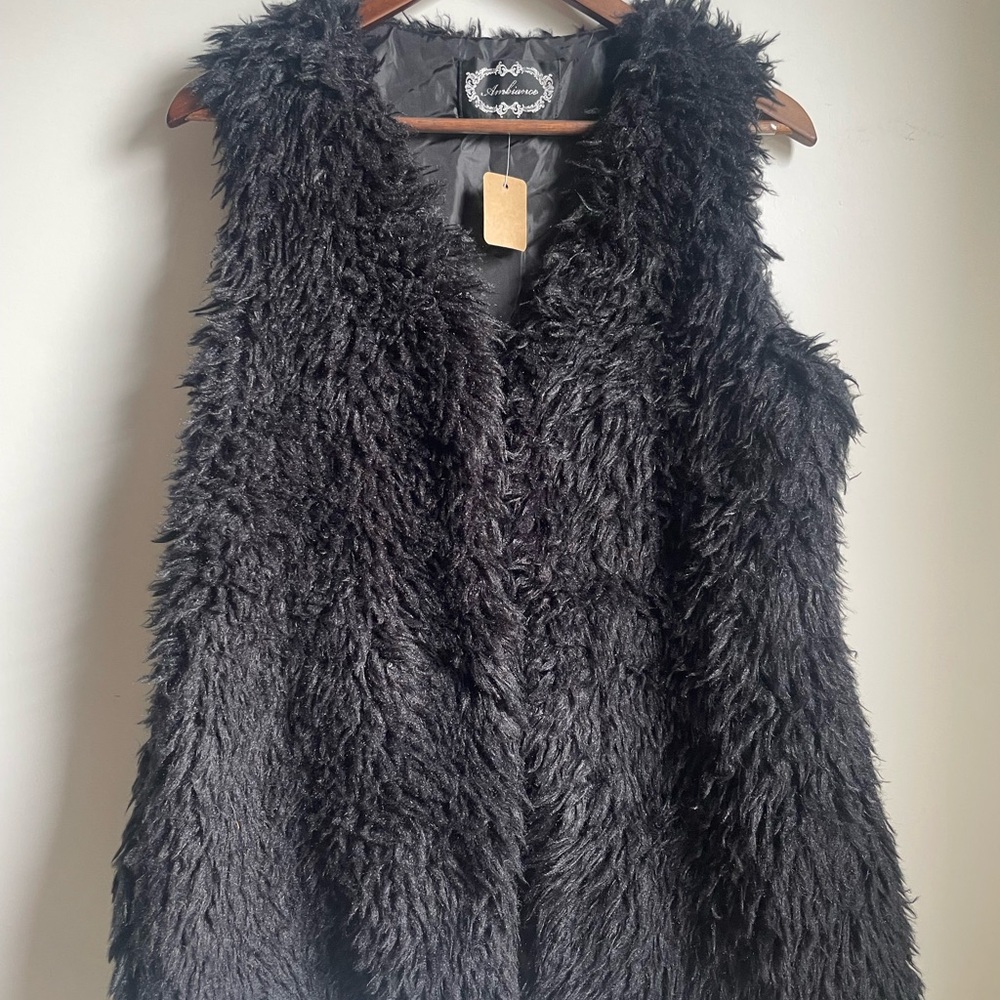 Ambiance Black Fuzzy Vest